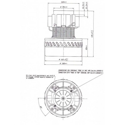MOTOR ASPIRADOR UNIVERSAL+ALTO 1200W #5 - 814106