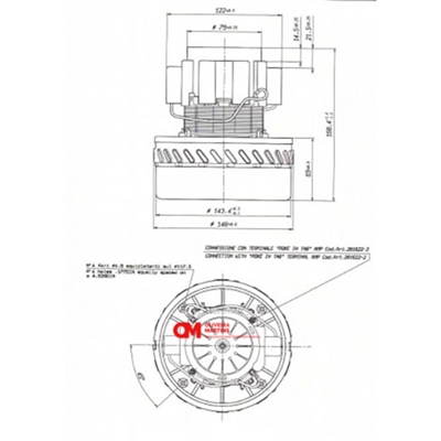 MOTOR ASPIRADOR UNIVERSAL 1000W  ALTO #2 - 814103